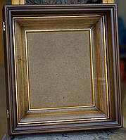 Строгий рівний кіот для ікони з внутрішньою дерев'яною рамою і золоченими штапиками., фото 2