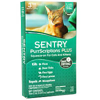 Капли Sentry PurrScriptions (Пурскрипшнс) блох и клещей для кошек до 2,2 кг, 0,7 мл