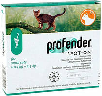 Профендер Bayer антигельмінтик для котів вагою 0,5 – 2,5 кг (2 піпетки)