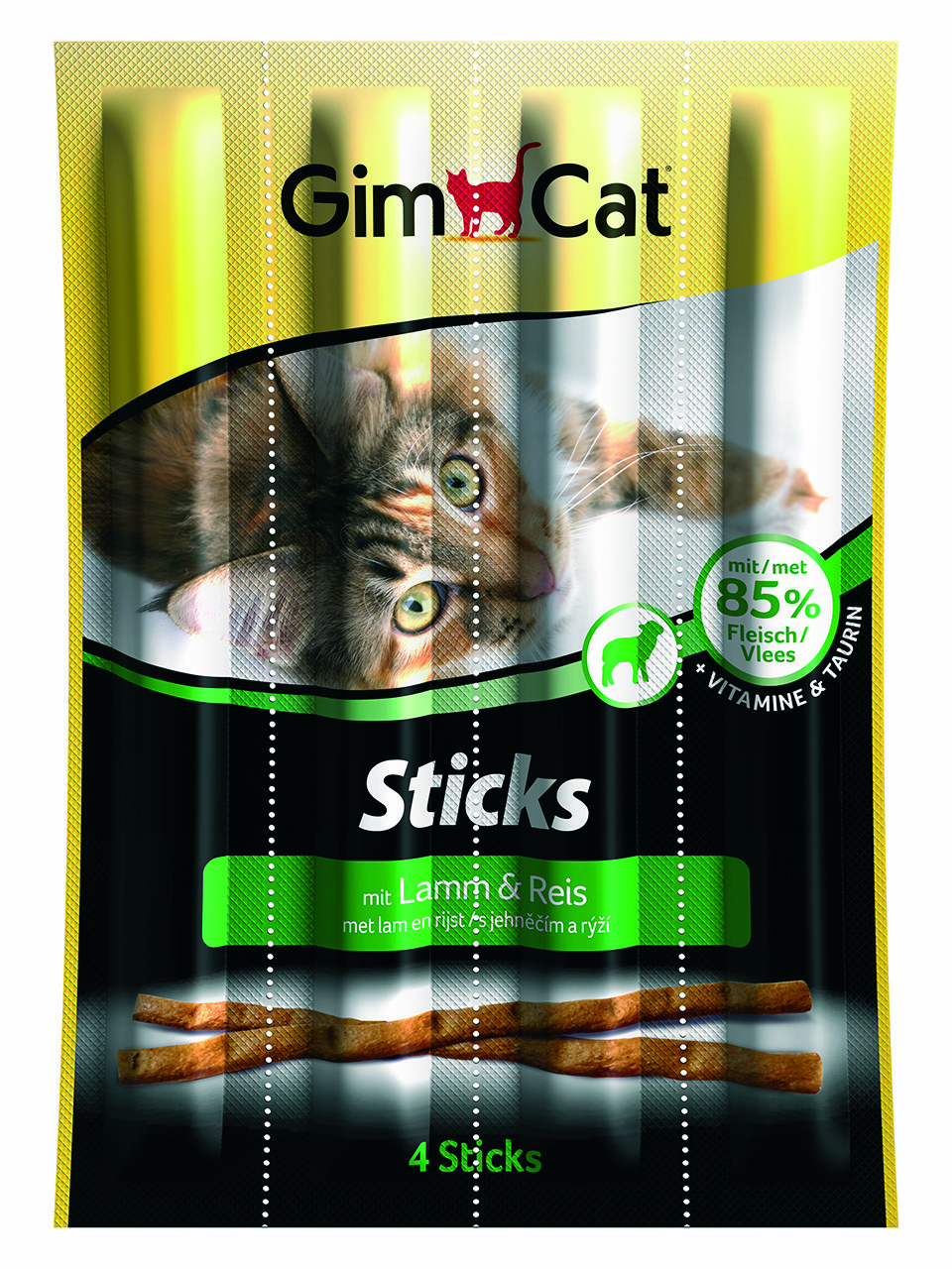 Мясные палочки Gimcat Sticks Lamb & Rice для кошек с ягненком и рисом, 4 шт