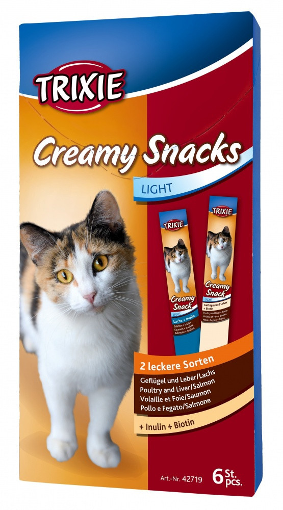 Ласощі Trixie Creamy Snacks для кішок з биином і інулін, 6 шт