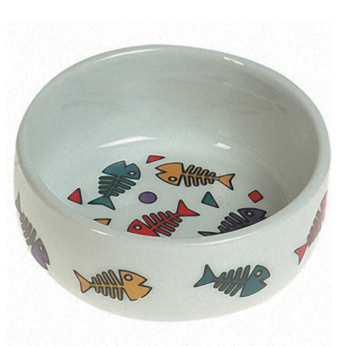 Миска Karlie-Flamingo Color Fish для кішок кераміка, 11х4.5 см