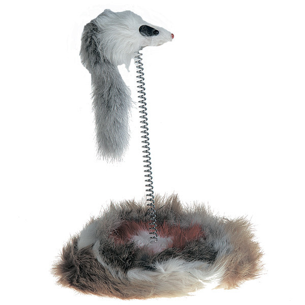 Игрушка Karlie-Flamingo Mouse On Stick для кошек искусственный мех, 14х26 см