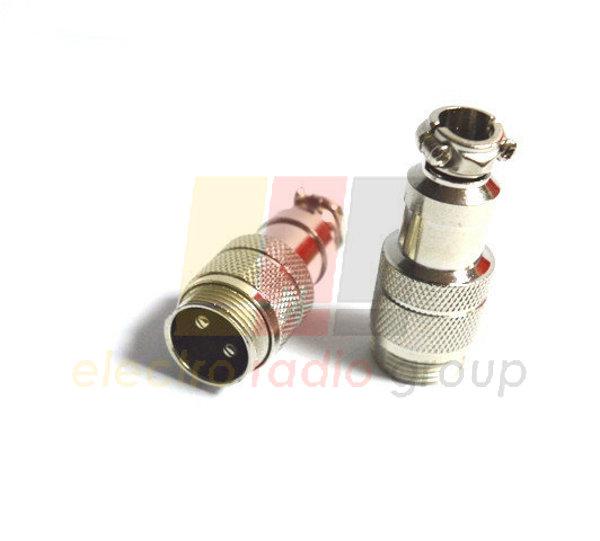 Роз'єм mic 342, "штекер", під кабель, 2pin, діам.-16мм