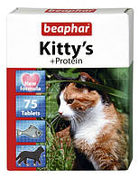 Кормовая добавка Beaphar Kitty's + Protein для кошек с преином, 75 таб