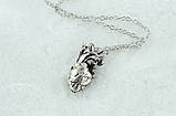 Кулон серце анатомічне сріблястий, фото 3