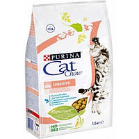 Cat Chow Adult Sensitive корм для кішок з чутливою шкірою і травленням, 15 кг