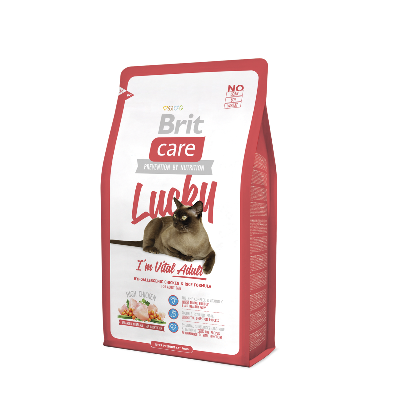 Brit Care Lucky I am Vital Adult корм для дорослих кішок, 2 кг