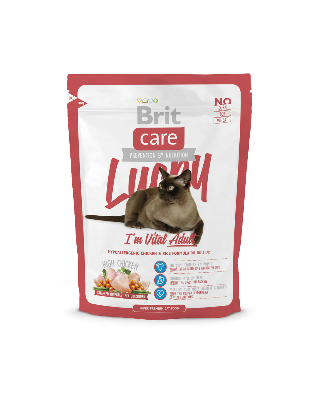 Brit Care Lucky I am Vital Adult корм для дорослих кішок, 400 г
