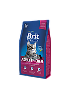 Сухий корм Brit Premium Adult Chicken для дорослих кішок з куркою, 8 кг