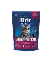 Сухой корм Brit Premium Adult Chicken корм для взрослых кошек с курицей, 1.5 кг