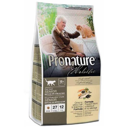 Pronature Holistic Senior корм для кішок з білою рибою і диким рисом, 5.4 кг