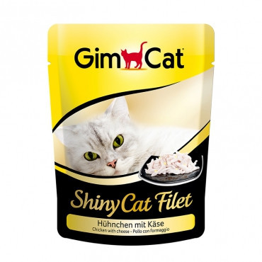 Консерви GimCat ShinyCat Filet Chicken & Cheese для кішок з куркою і сиром, 70 г