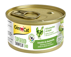 Консерви GimCat Superfood ShinyCat Duo для кішок, з куркою і яблуком, 70 г