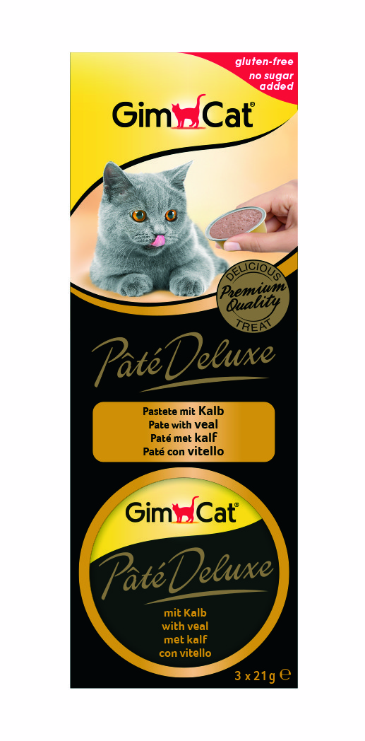 Паштет GimCat Pate Deluxe with Veal для кішок з телятиною, 3х21 р