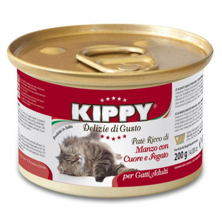 Паштет Kippy Cat для кішок з яловичиною, серцем і печінкою, 200 г