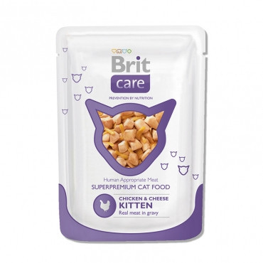 Консерви Brit Care Kitten Chicken & Cheese для кошенят з куркою і сиром, 80 г