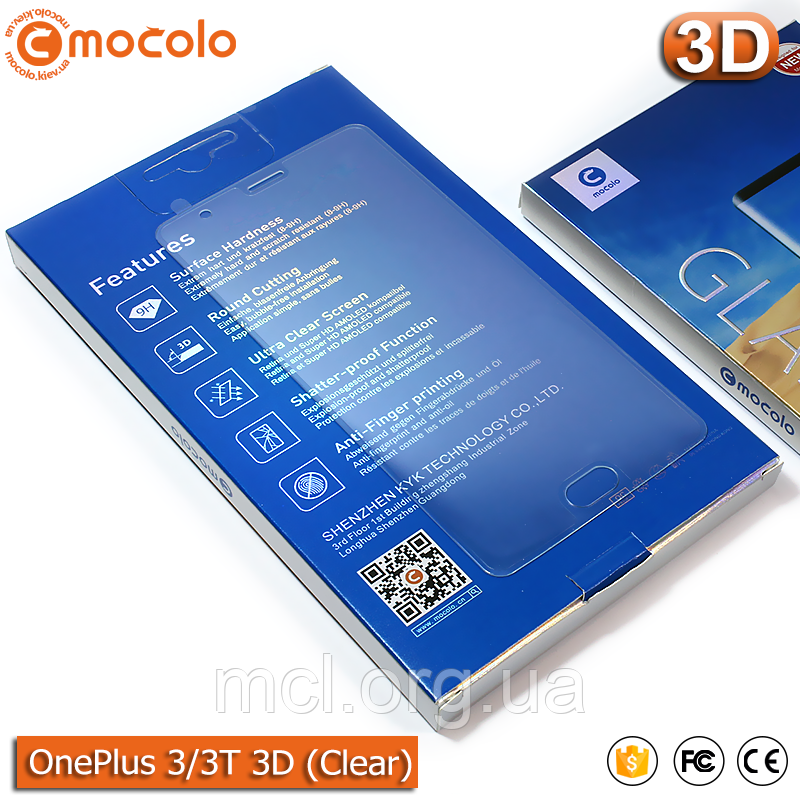 Захисне скло Mocolo OnePlus 3/3T 3D (Clear)