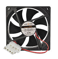 Вентилятор корпусний LogicPower F12B 120MM, 4pin (Molex живлення), колір чорний