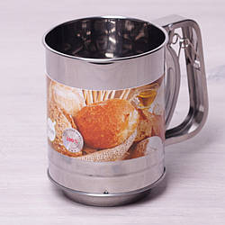 Кружка-сито для просеивания муки с тройным ситовым дном