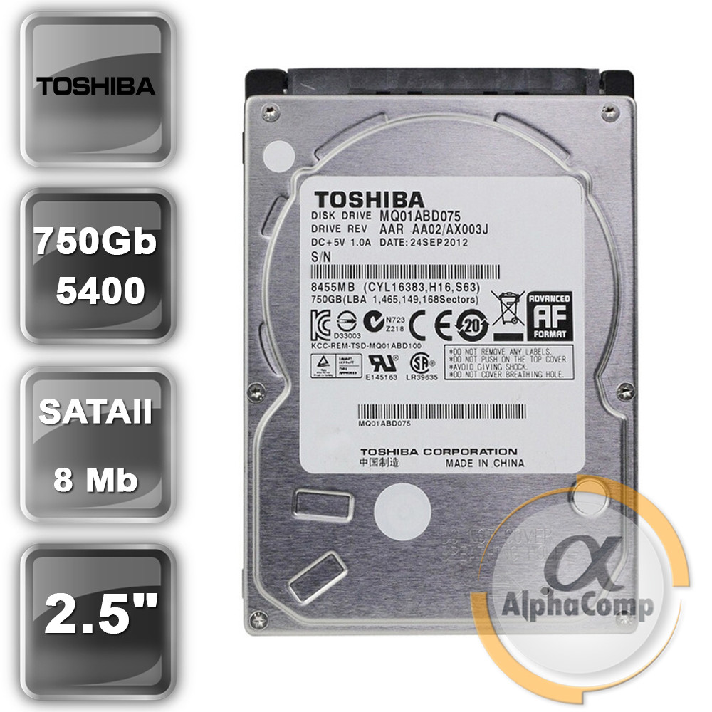 Жорсткий диск 2.5" 750Gb Toshiba MQ01ABD075 (8Mb/5400/SATAII) БУ