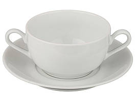 Чашка для бульйону керамічна біла д. 13 см. вис.-6,5 див. 500 мл.
