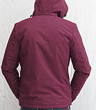 Чоловіча спортивна куртка весна-осінь бордова водовідштовхувальна тканина, фото 4