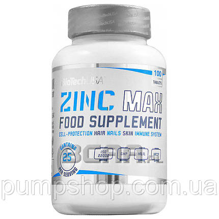 Цинк BioTech USA Zinc Max 100 таб., фото 2