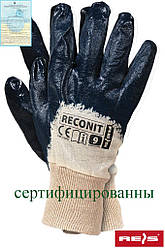 Захисні рукавиці, вкриті нітрилом, завершені трикотажної гумкою RECONIT BEG