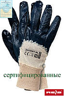 Защитные рукавицы, покрытые нитрилом, завершенные трикотажной резинкой RECONIT-NL BEG