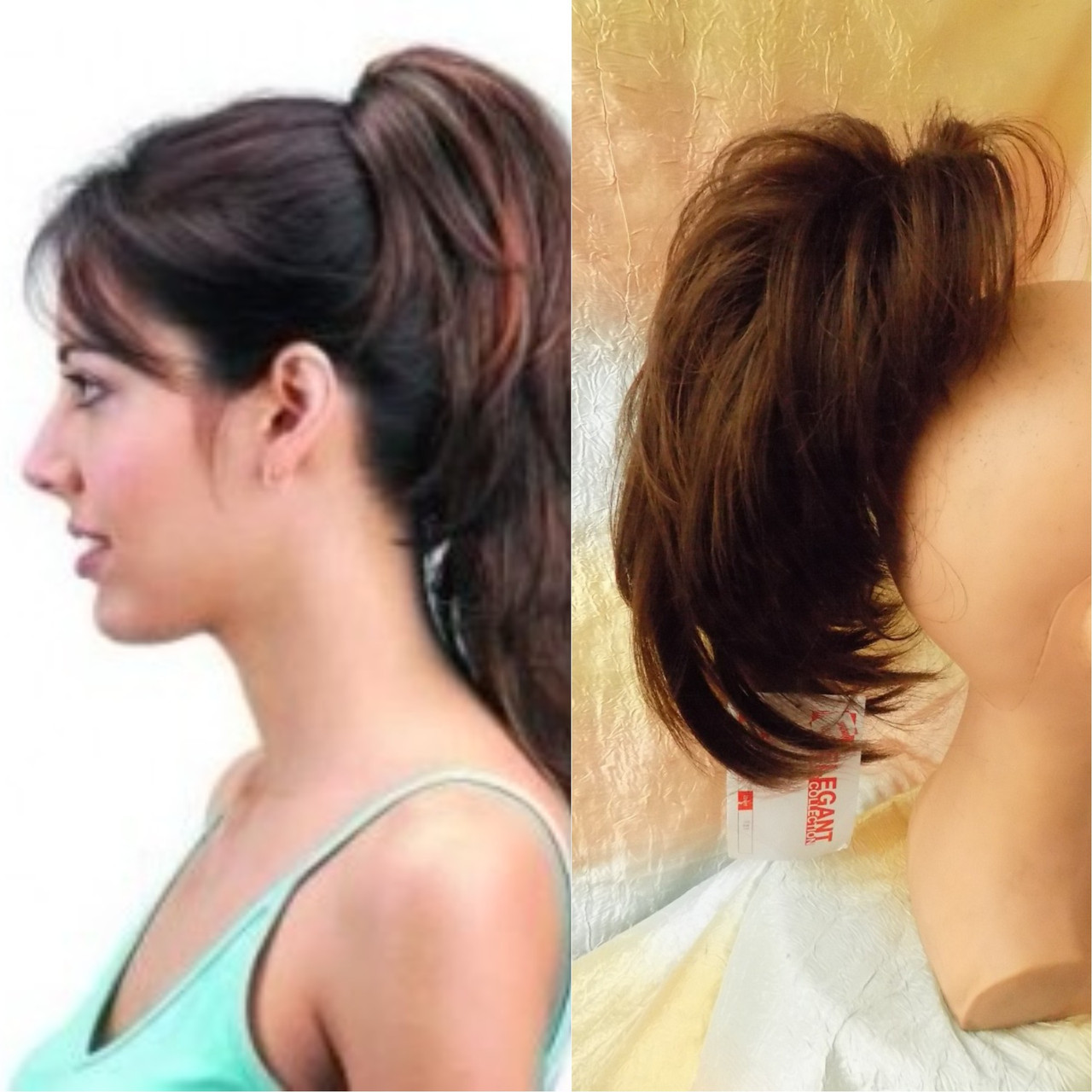 Хвіст шиньон каскад на крабі світло-каштановий  L22A- 31, фото 1