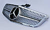 Решітка радіатора Mercedes W204 стиль C63 AMG (хром + срібло), фото 6