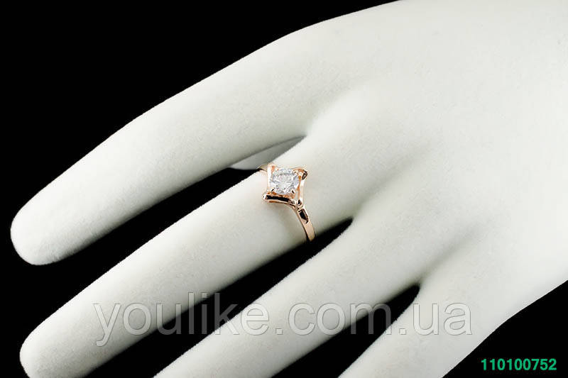 Яркое кольцо с кристаллами Swarovski, покрытое слоями золота 0752 - фото 2 - id-p48979884
