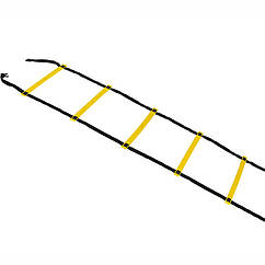 Координаційна драбина SELECT Agility ladder — outdoors, жовт/чорн (14 щаблів, 6 м)