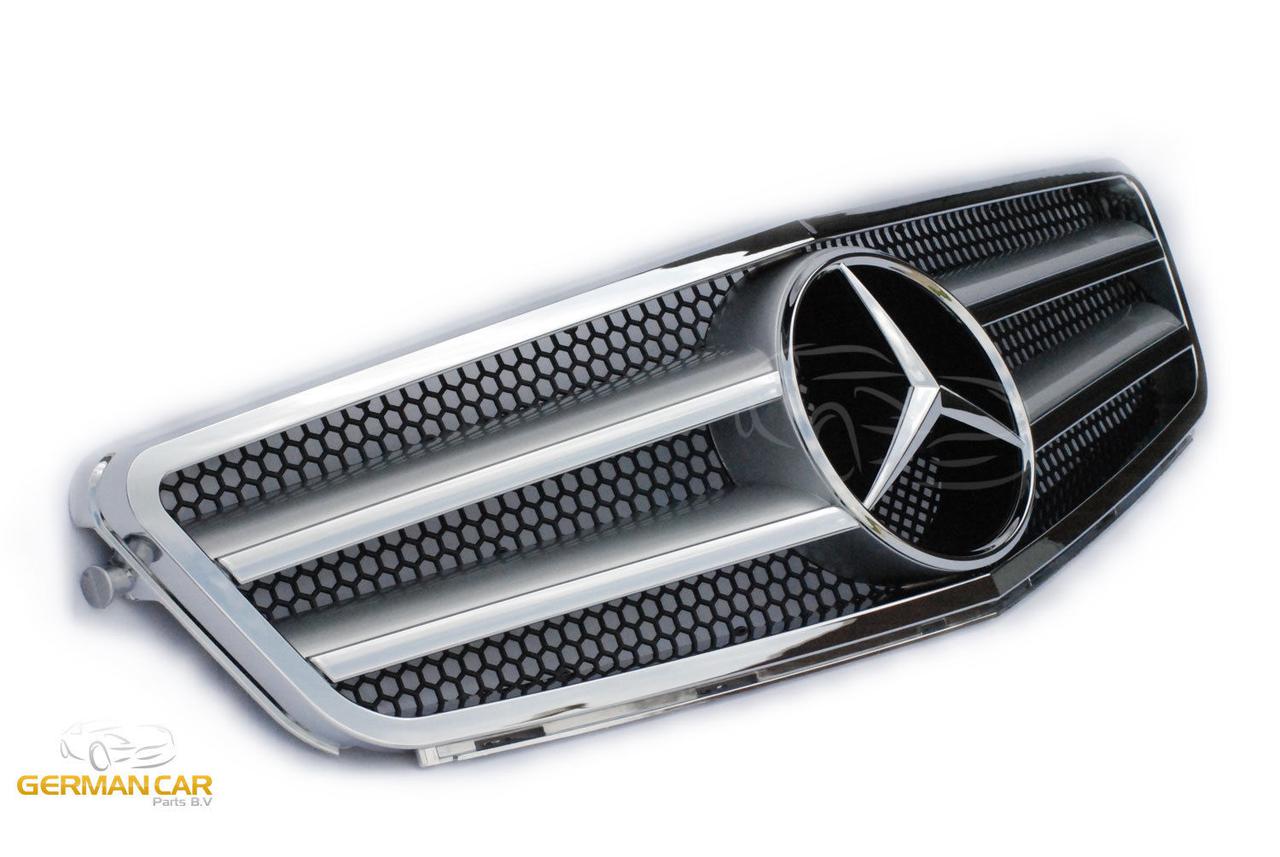 Решітка радіатора Mercedes W204 стиль AMG (хром + срібло), фото 1