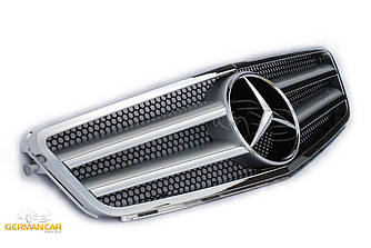 Решітка радіатора Mercedes W204 стиль AMG (хром + срібло)