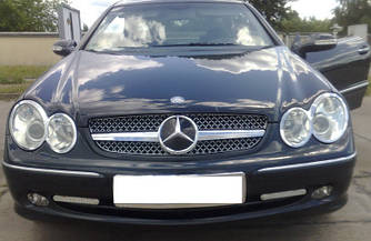 Решітка радіатора Mercedes CLK W209 стиль AMG (хром)