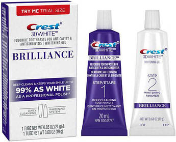 Набір для вибілювання зубів Crest 3D White Brilliance Toothpaste and Whitening Gel мініатюра