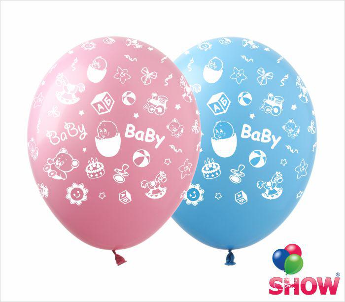 Повітряні кулі "Baby Birthday" 12" (30 см) пастель асорті В упак: 100шт ТМ Арт «SHOW»