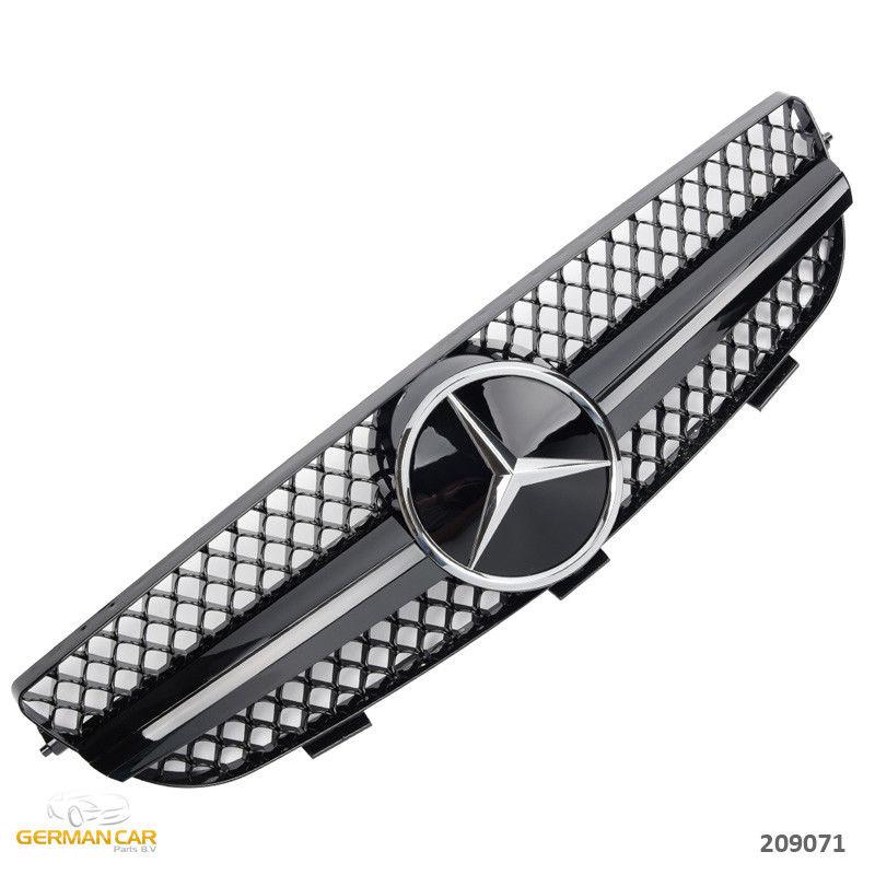 Решітка радіатора Mercedes CLK W209 стиль AMG (чорний глянц + хром зірка)