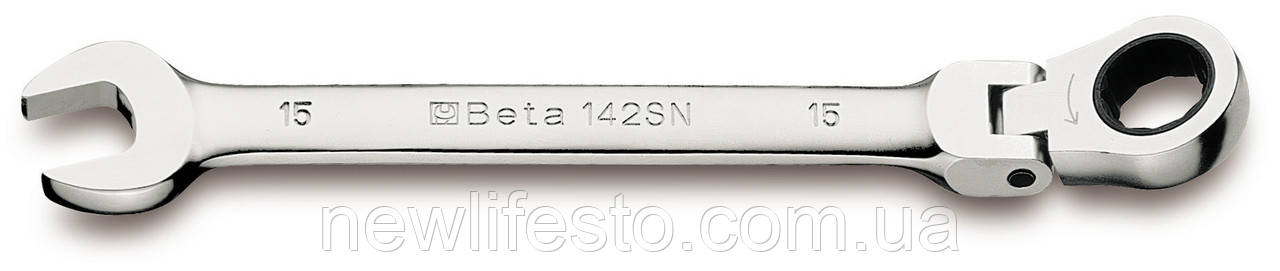 142SN - Ключ рожково накидний з поворотною головкою 14х14 мм. BETA 001420214