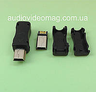 Штекер mini USB разборной на кабель для пайки