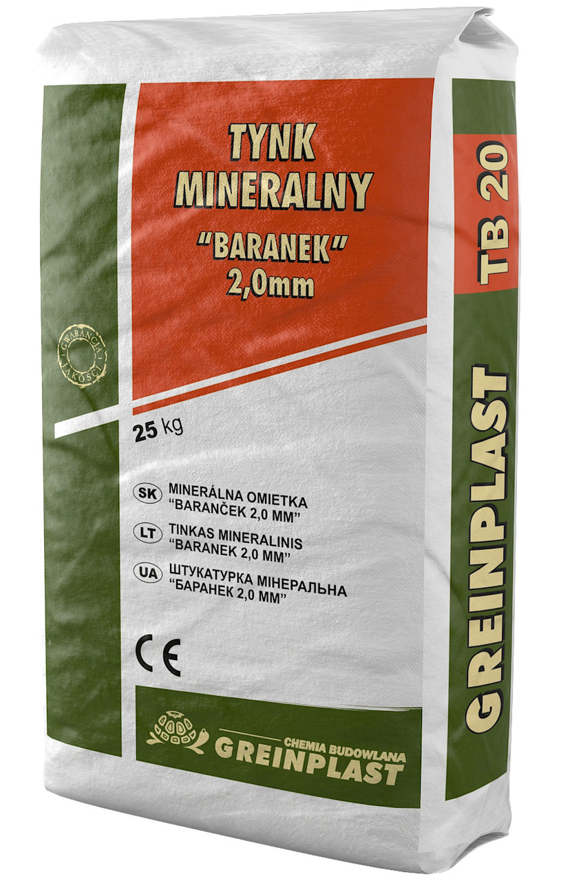 Мінеральна штукатурка «баранек» GREINPLAST TB, каміцева штукатурка Грейнпласт транспарент 1,5мм 2,0мм