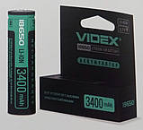 Акумулятор Videx Li-Ion 18650-P (з захистом) 3400 mAh (ток 6 А), фото 9