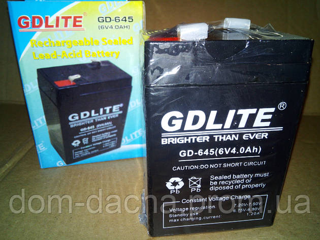Акумулятор GDLite GD-645 6V/4Ah, фото 2