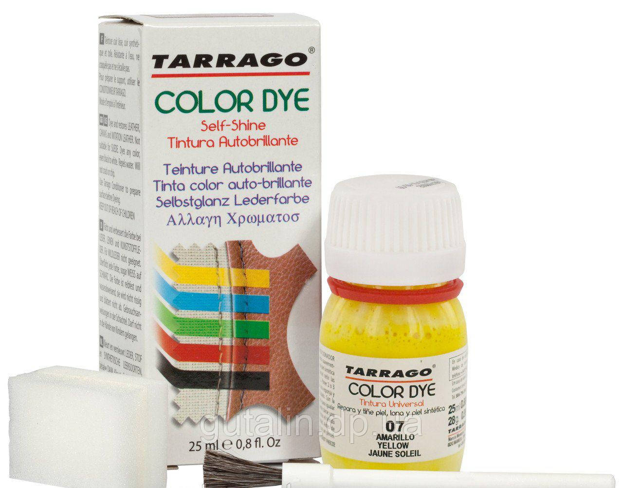 Барвник для гладкої шкіри та текстилю Tarrago Color Dye 25 мл колір жовтий (07)