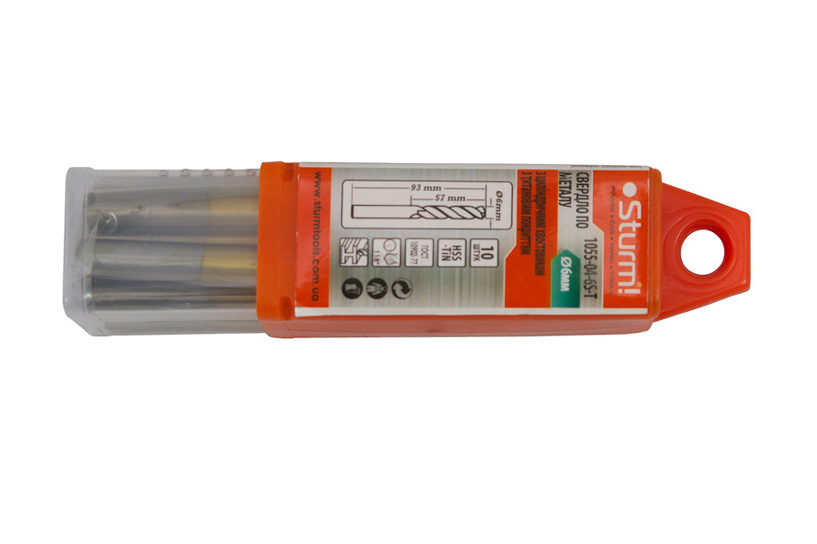 Свердло по металу (з титановим покриттям, Ø6,5 мм, 10 штук) Sturm1055-04-6S5-T