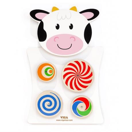 Іграшка настінна Viga Toys "Корова з колами" 50677