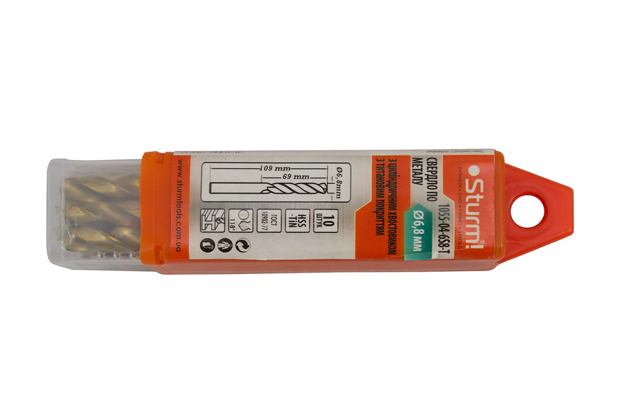 Свердло по металу (з титановим покриттям, Ø6.8мм, 10 штук) Sturm1055-04-6S8-T