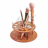 Підставка для пензлів, кругла, (прозора, рожева)